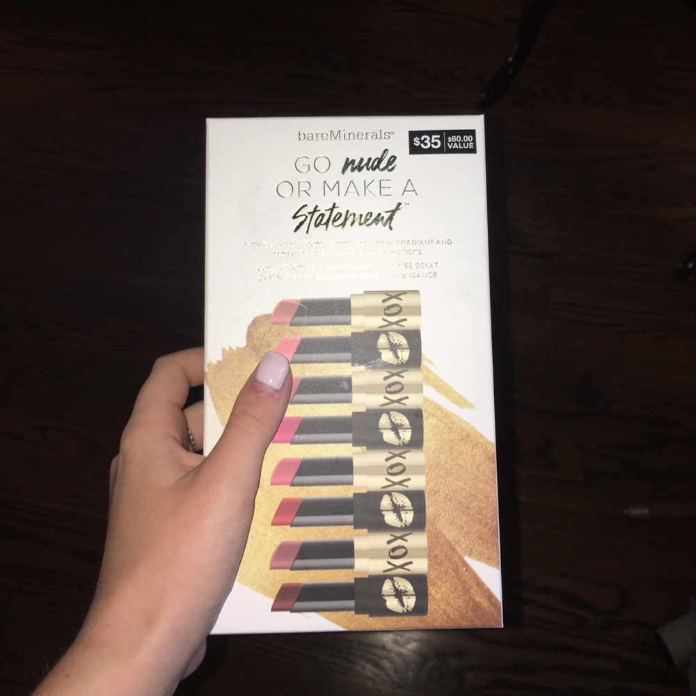 BARE MINERALS; 8 piece lipstick set